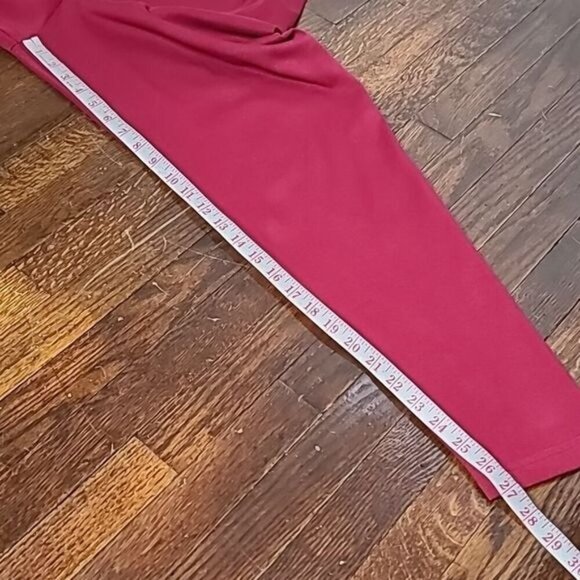 Vintage 80s 90s Deep Red Pull on Mid Rise Cigarette Pants - Picture 9 of 12